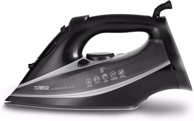 Tower CeraGlide Ultra Speed 3100W Steam Iron in Platinum, Black, Pink and Silver
