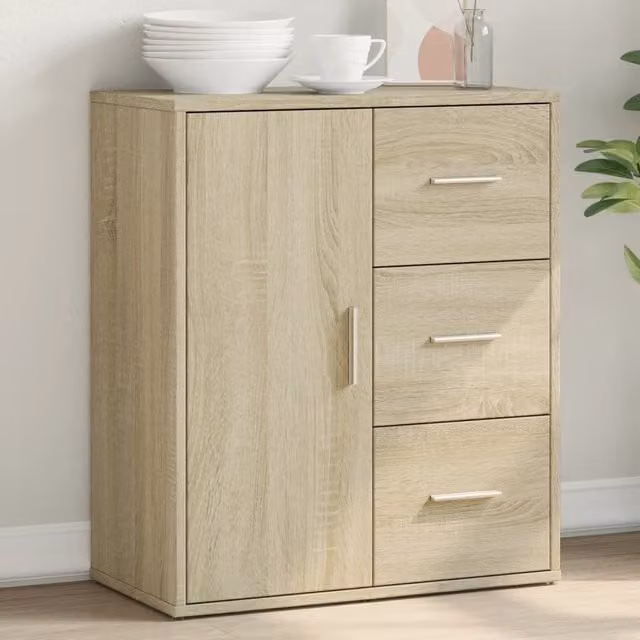 Berkfield Home Sonoma Oak Sideboard in Brown, W/D/H: 60 x 31 x 70 cm – 1