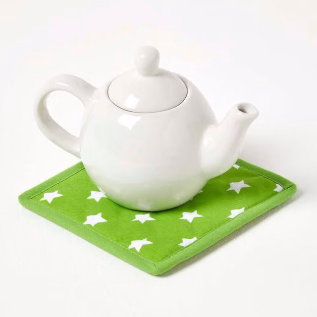 Homescapes Green Cotton Pot Holder Glove