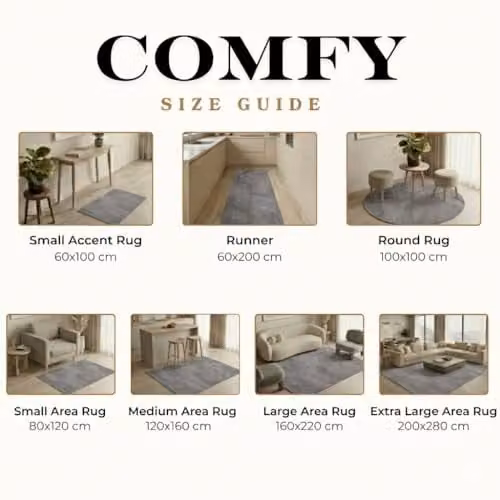 Desire Rugs Modern Plain Grey Rectangular Living Room Area Rug, Washable and Non-Slip, W: 120 cm, D: 160 cm – 2