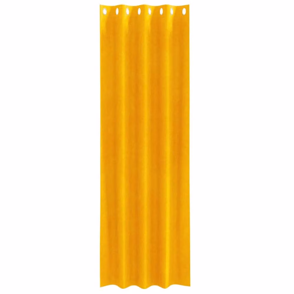 Berkfield Home Mustard Yellow Velvet Blackout Eyelet Curtains, 2 Pack – 2