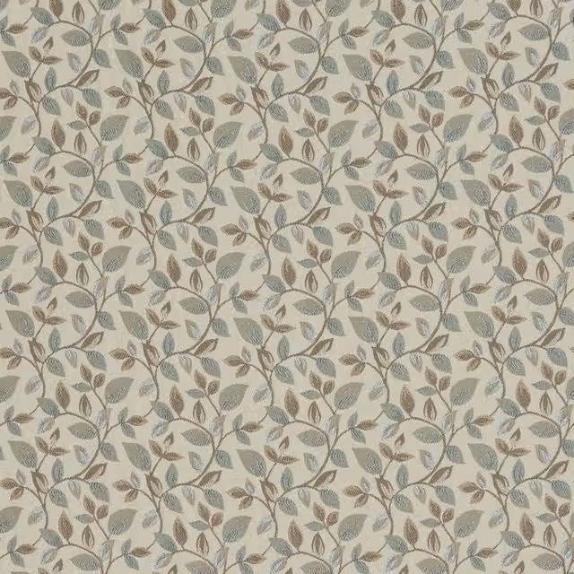 Terrys Vercelli Floral Cotton and Viscose Fabric in Blue and Beige