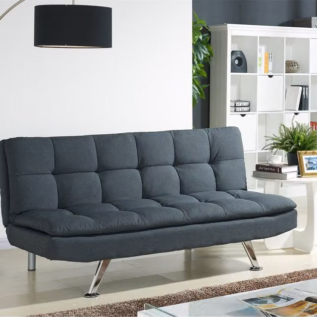 Kingdom 3 Seater Click Clack Sofa Bed in Anthracite Grey Fabric