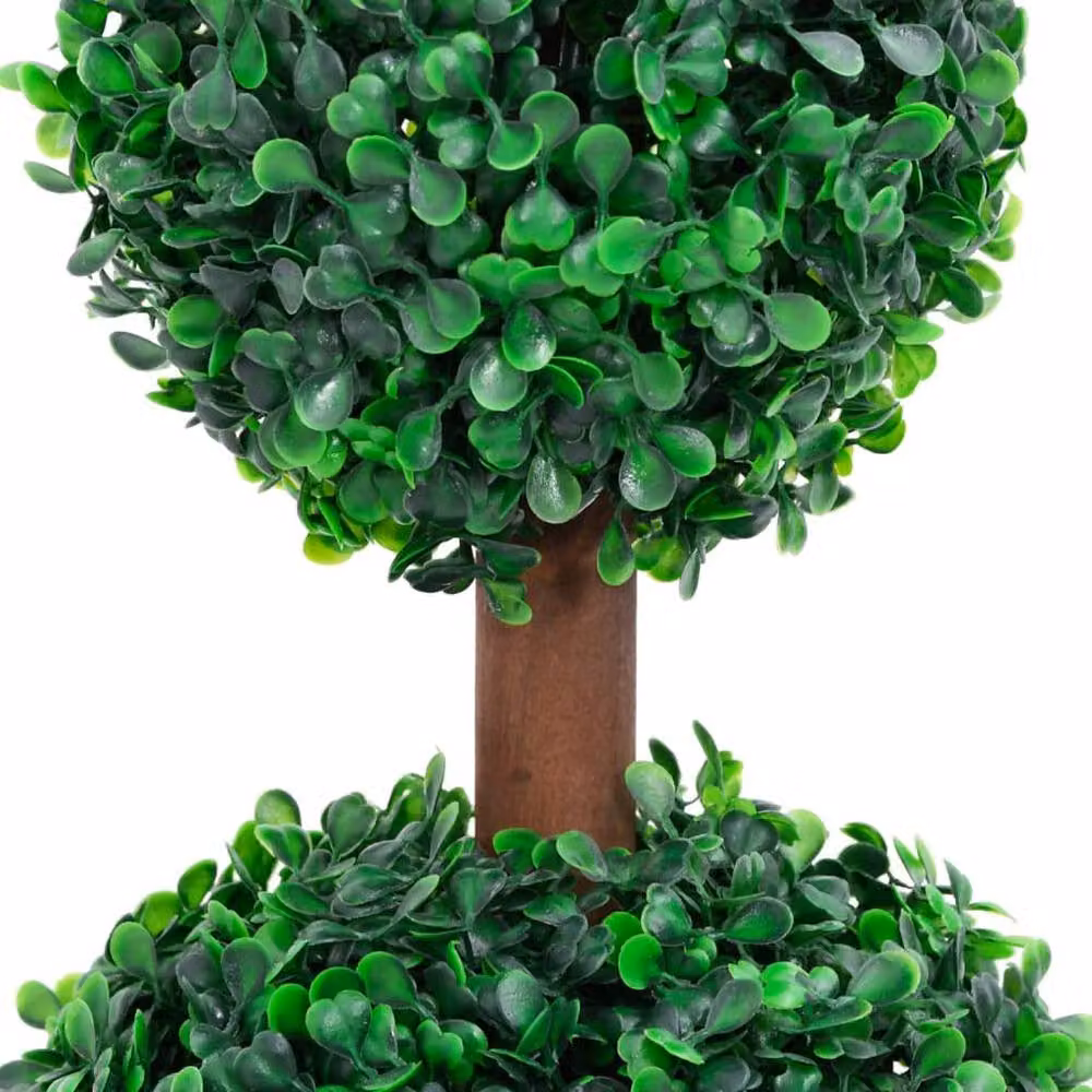 Berkfield Home Artificial Ball Shaped Green Boxwood Plant with Pot, Height: 60 cm – 3