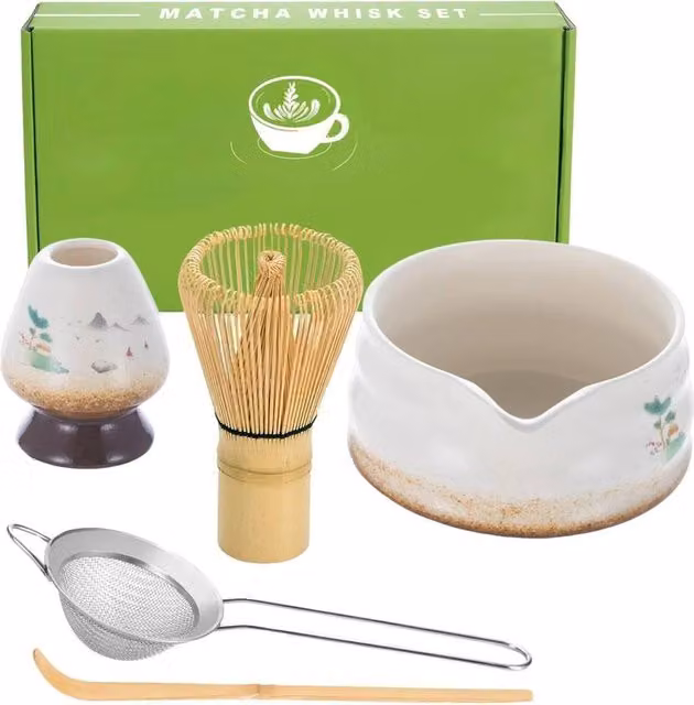 Nordara Multicolour Bamboo Matcha Whisk Set, 100g