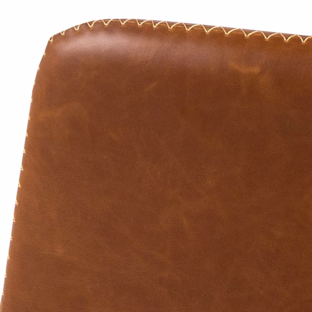 Wyld Haus Bogense Tan Faux Leather Bar Stool with Brown Stitching – 3