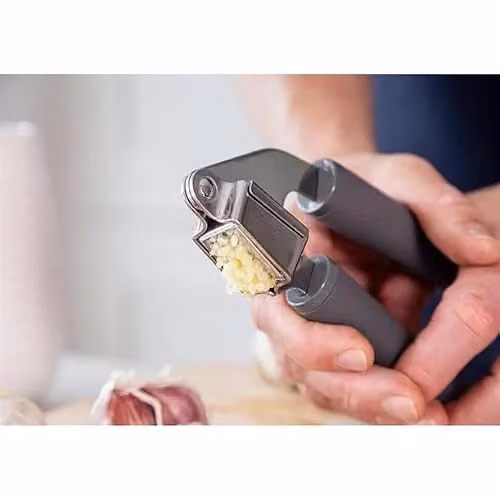 KitchenAid Soft Grip Stainless Steel Garlic Press in Grey with Ergonomic Grip and Dishwasher Safe Design – 2