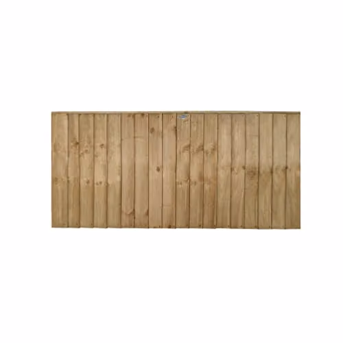 Forest Garden Brown Impregnated Wood Vertical Board Fence Panel, Pack of 20, W: 91.44 cm x H: 47 cm