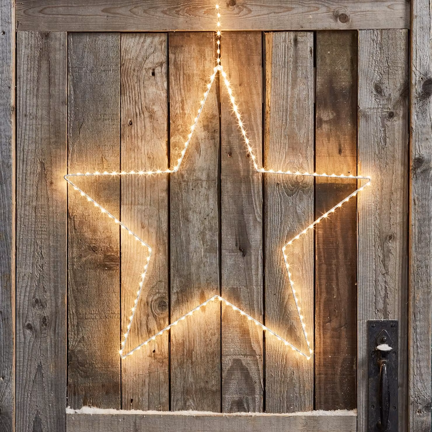 Lights4fun Outdoor Hanging Star Light Window Decoration with 176 Warm White LEDs, White, Diameter: 58 cm – 1