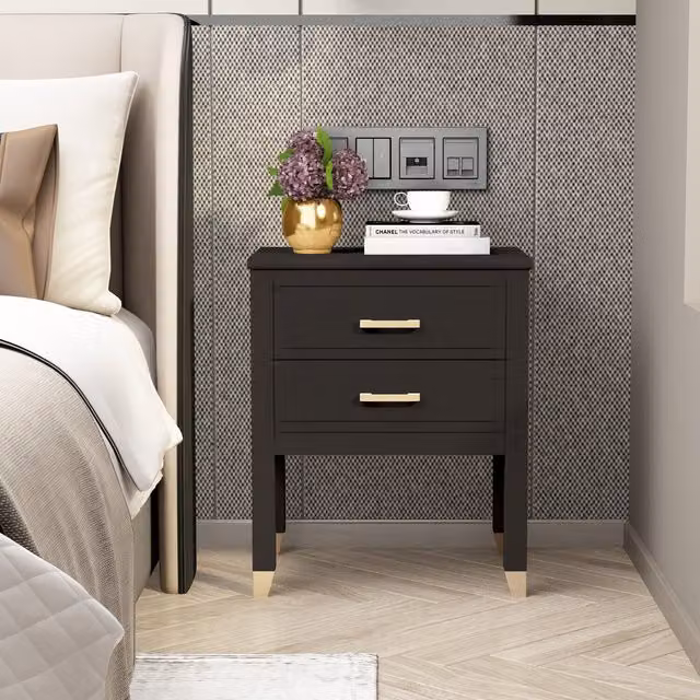 Cabinet Bits Palazzi Large Bedside Table in Black