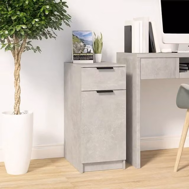 Berkfield Home Minimalist Desk Cabinet in Concrete Grey, W/D/H: 33.5 x 50 x 75 cm – 1