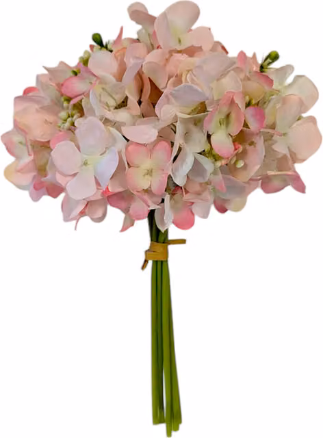 Kingsbury Gifts Pink Artificial Budding Hydrangea Bouquet, Height: 28 cm
