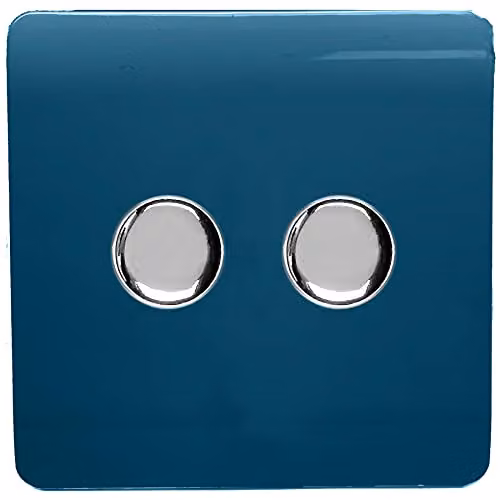 Trendi Modern Glossy 2 Gang 2 Way 120w LED Dimmer Switch in Midnight Blue – 1