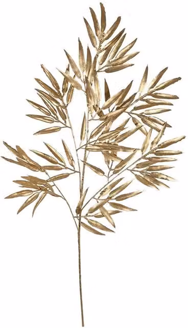 Kingsbury Gifts Artificial Metallic Gold Bamboo Leaf Stem