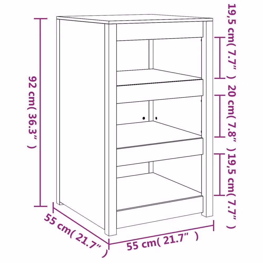 Berkfield Home Outdoor Kitchen Cabinet in Light Tan Solid Wood, W/D/H: 55 x 55 x 92 cm – 4