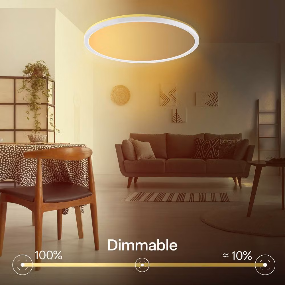 B.K.Licht White LED Slim Ceiling Panel with Remote Control, Dimmable CCT, 22W, 3000lm, IP44, W/D/H: 42 x 42 x 3 cm – 7