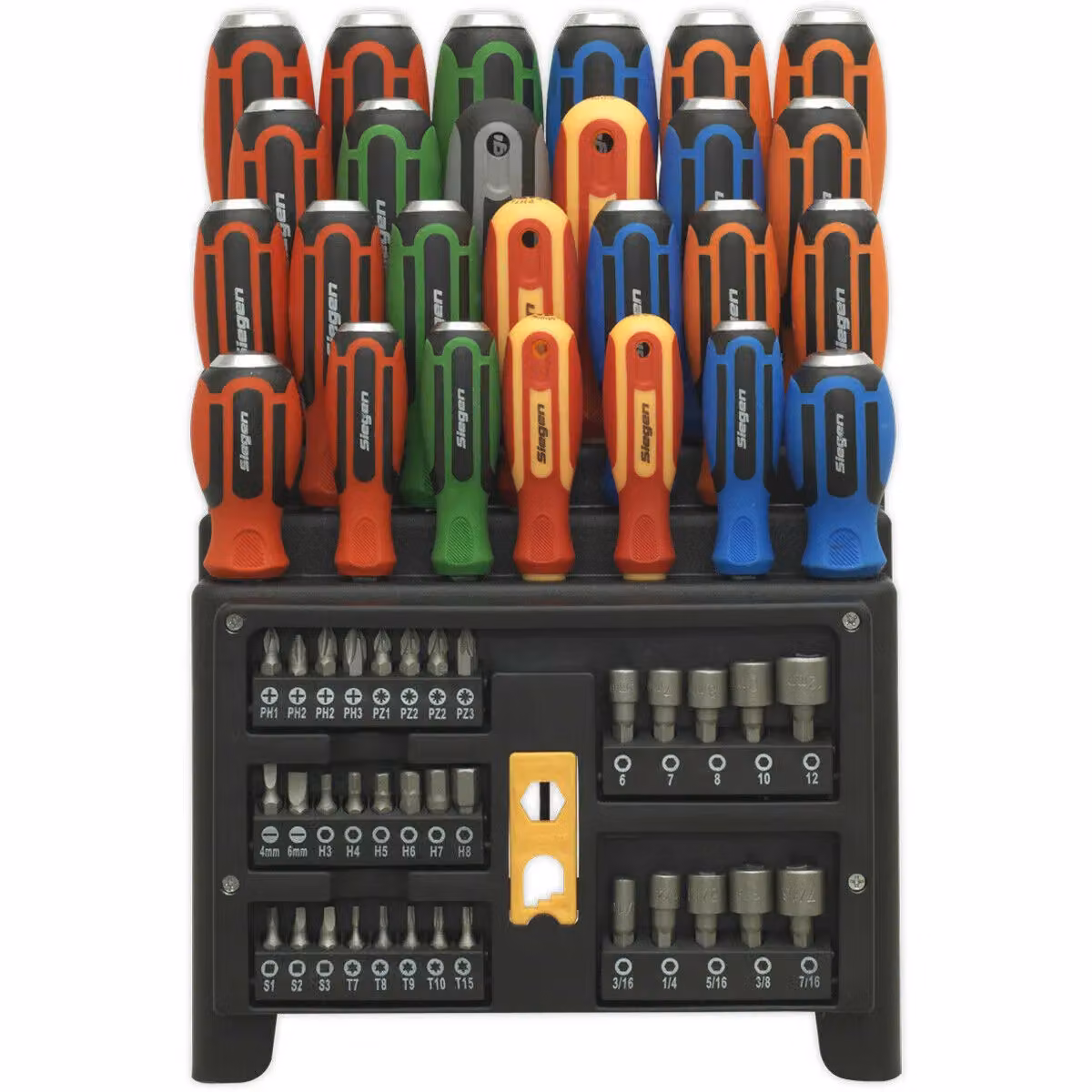 Loops 61 Piece Multicolour Hammer Through Screwdriver Nut Driver and Bit Set with Strike Cap and Storage Case – 3