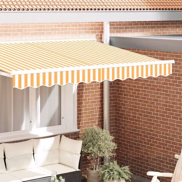 Berkfield Home Awning Valance for 2.5 m Frame, Yellow and White, W: 230 cm, H: 20 cm – 1