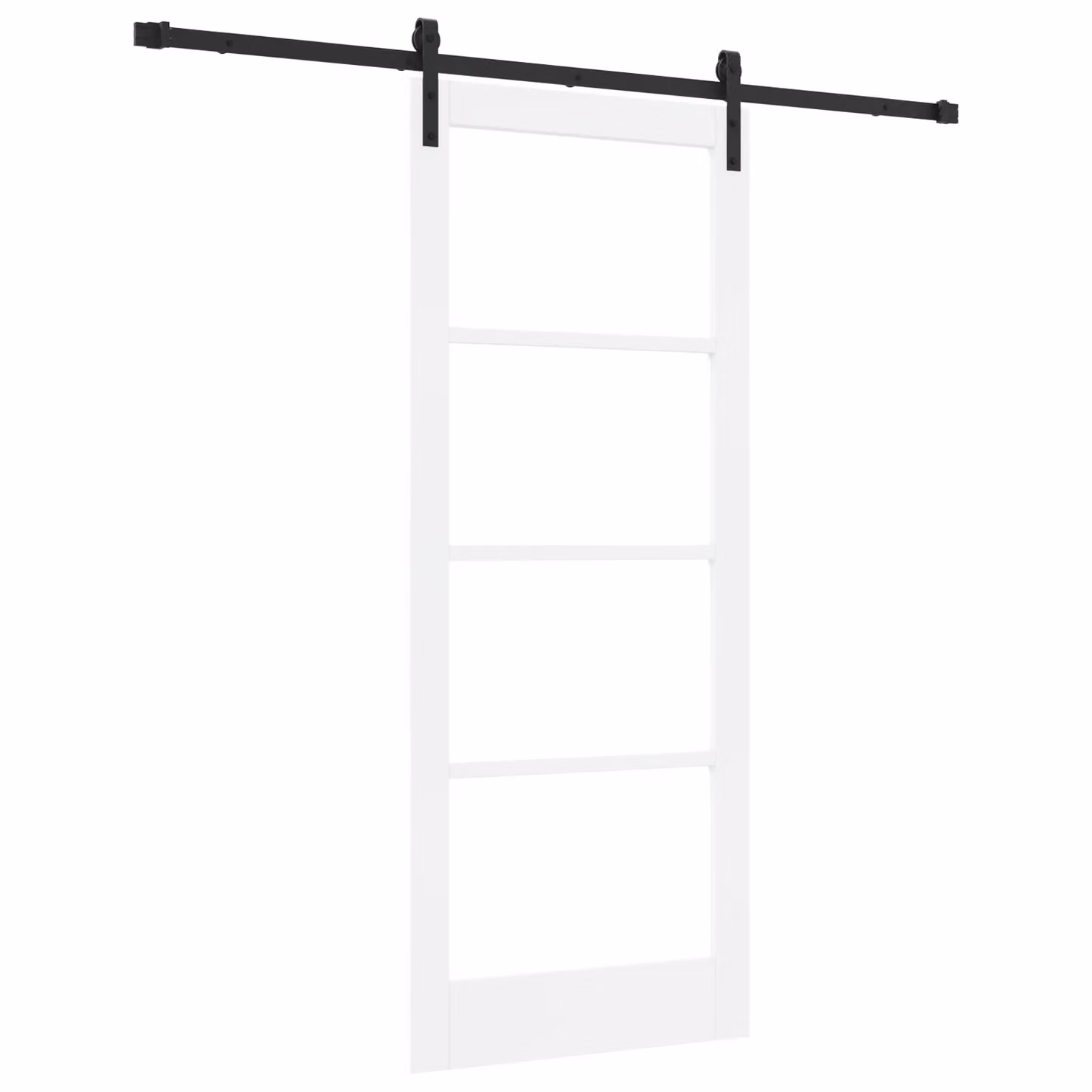 Berkfield Home Orkdal White Lacquered Solid Wood and Glass Sliding Door with Hardware Set – 2