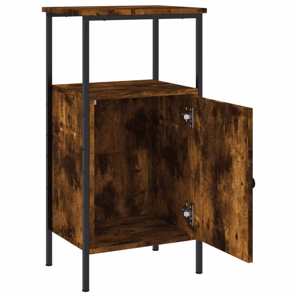 Berkfield Home Smoked Oak Bedside Cabinet in Brown, W/D/H: 41 x 31 x 80 cm – 4