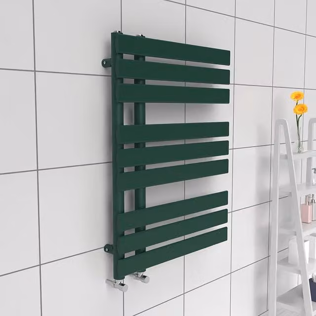 Lux Heat Open Flat Towel Radiator in British Racing Green, H 80 cm x W 60 cm