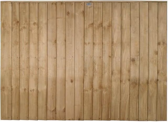 Forest Garden Pressure Treated Brown Vertical Board Wood Fence Panel Pack of 4