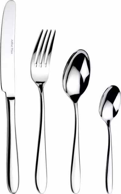 Arthur Price Willow Polished Stainless Steel 24 Piece 6 Person Cutlery Set in Silver with Case