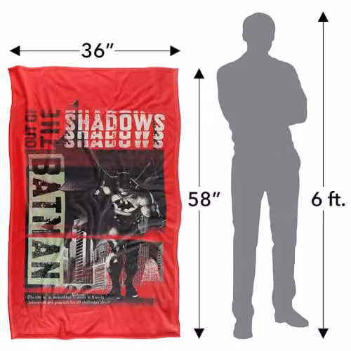 Warner Bros. Batman Out Of The Shadows Silky Touch Super Soft Fleece Throw Blanket, Multicolour, W: 91.44 cm x L: 147 cm – 3