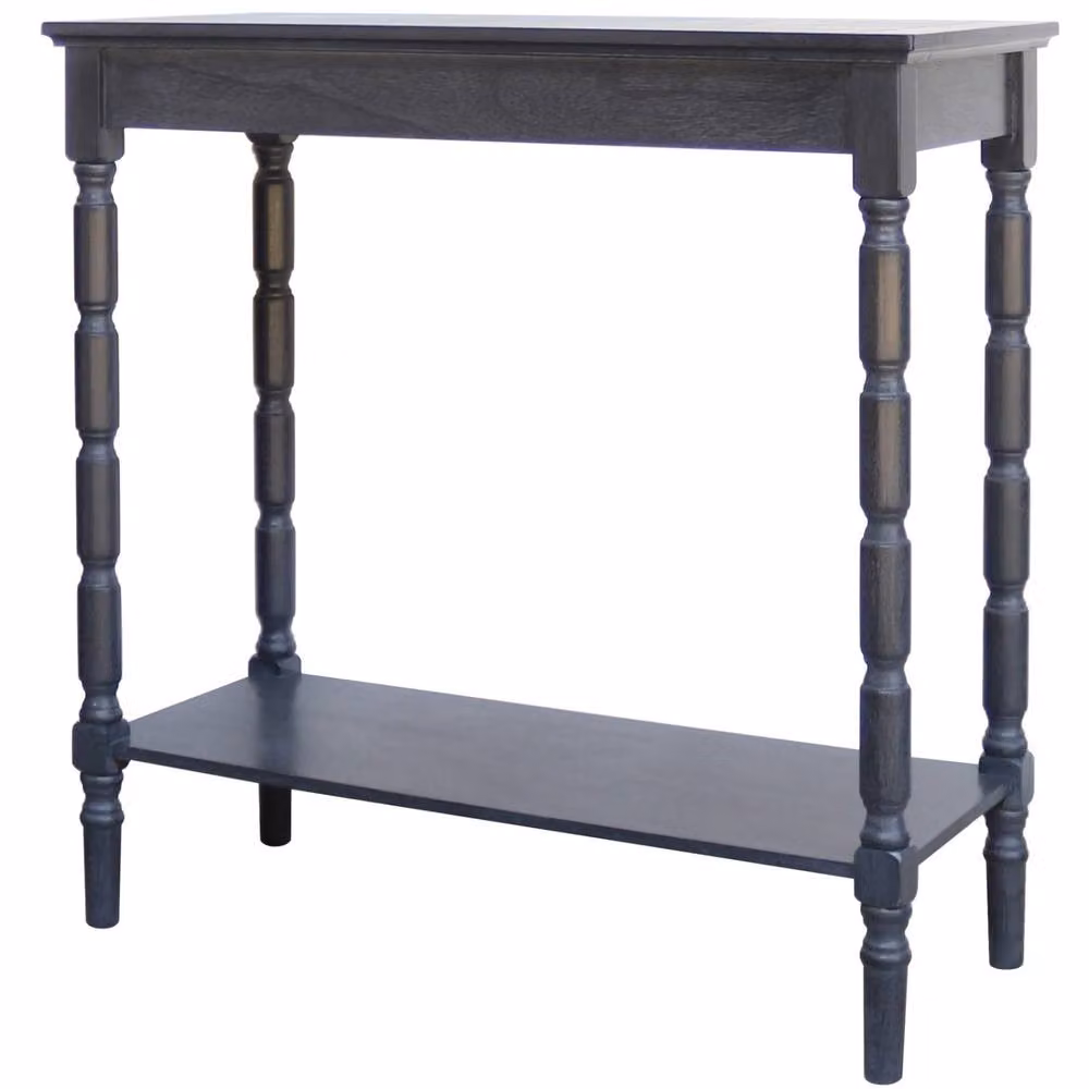 Wyld Haus Ploumanach Black Wooden Console Table with Lower Shelf, W/D/H: 80 x 35 x 80 cm – 2