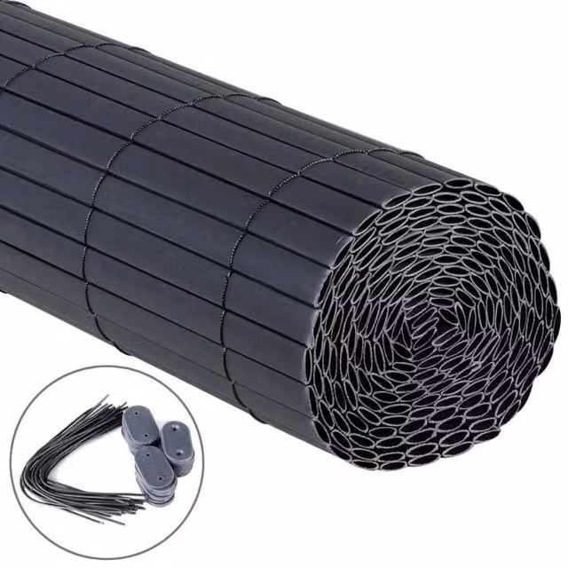 FLAVORA Grey PVC Garden Privacy Screening Roll Mat – 1