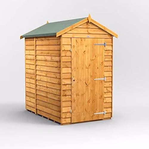 Powersheds Brown Wooden Apex Garden Shed with Single Door and Gable Roof – 1