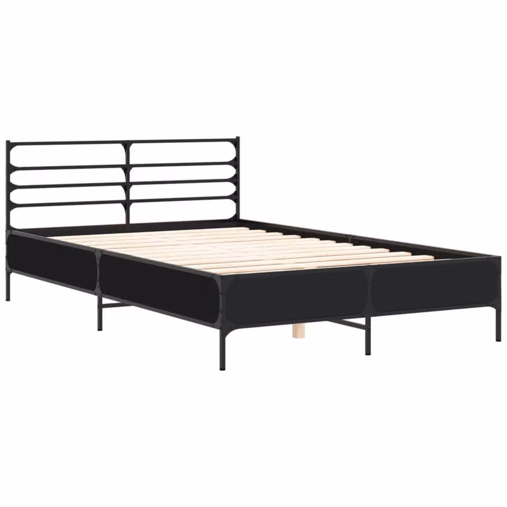 Berkfield Home Modern Bed Frame in Black, W: 140 cm, L: 200 cm – 3