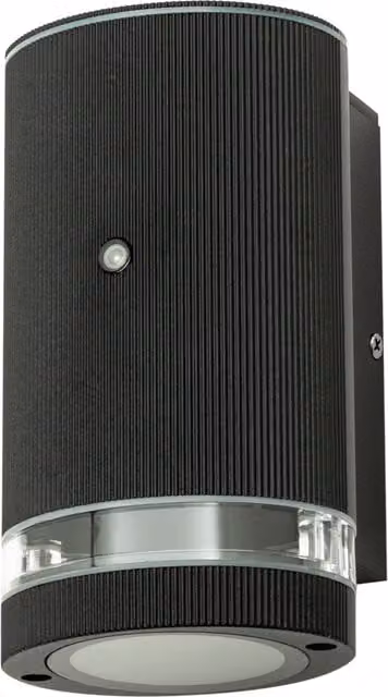 Litecraft Holme Outdoor Down Wall Light in Black with Dusk Sensor