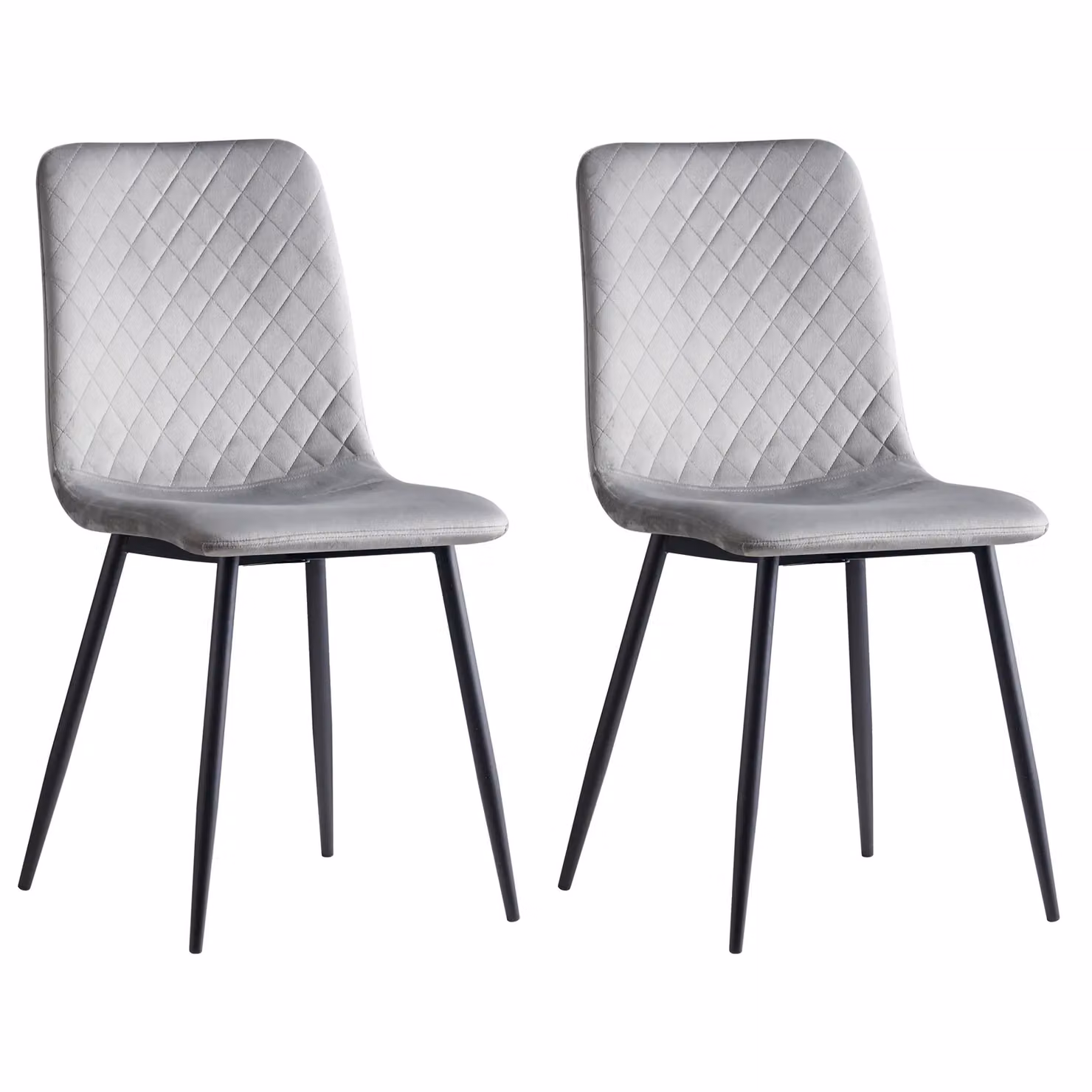 MCC Direct Lexi Set of 4 Modern Velvet Fabric Upholstered Dining Chairs in Grey – 2