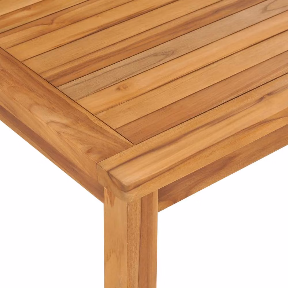 Berkfield Home Beautiful Garden Dining Table in Brown Solid Teak Wood, W/D/H: 120 x 70 x 77 cm – 2