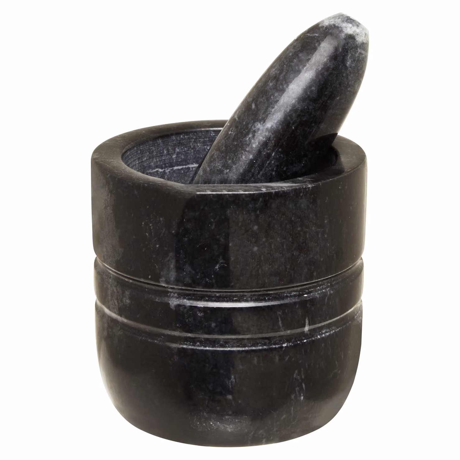Orsina Black Marble Textured Mortar and Pestle Set – 2