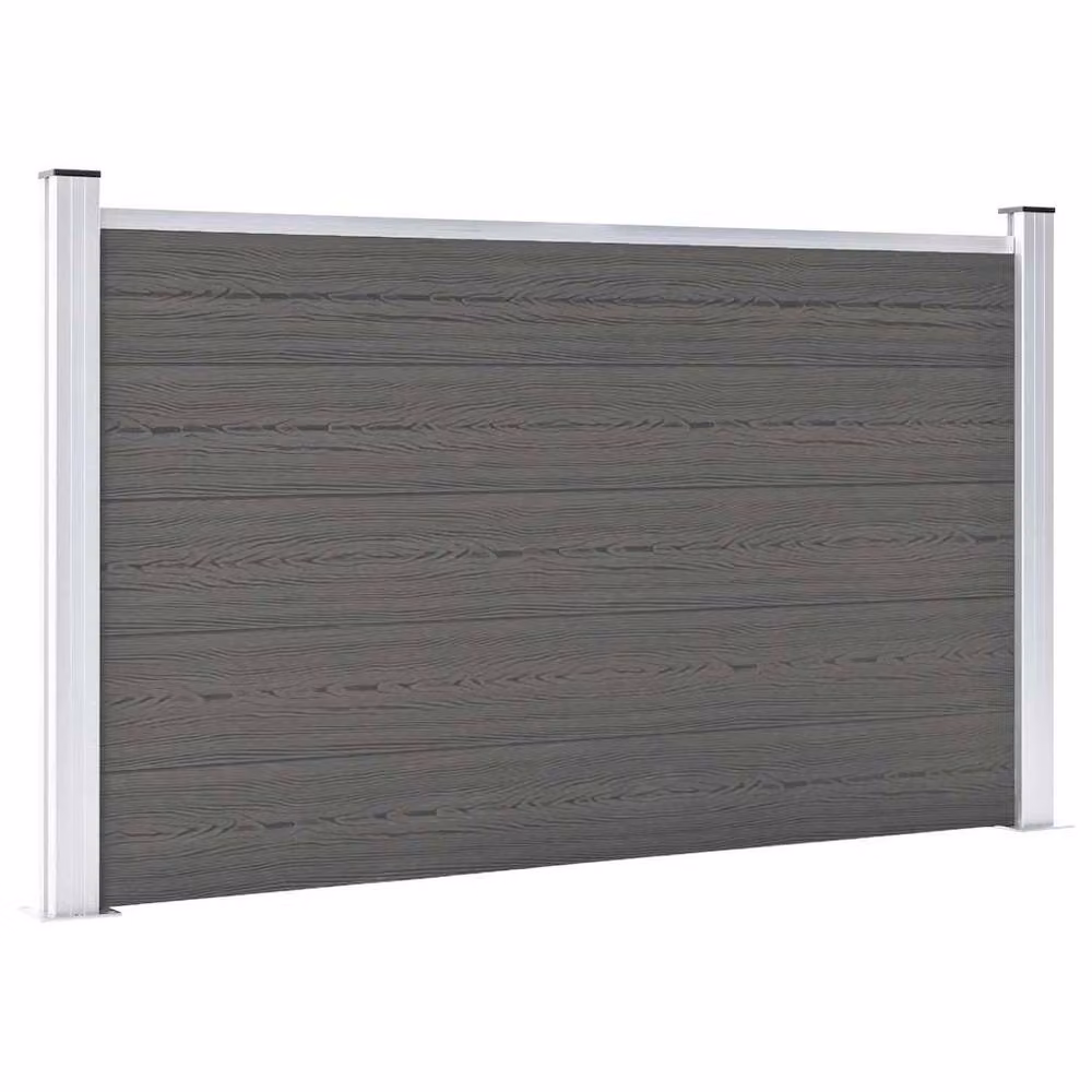 Berkfield Home Durable WPC Garden Fence Board, Grey, H 180 cm x W 105 cm – 2