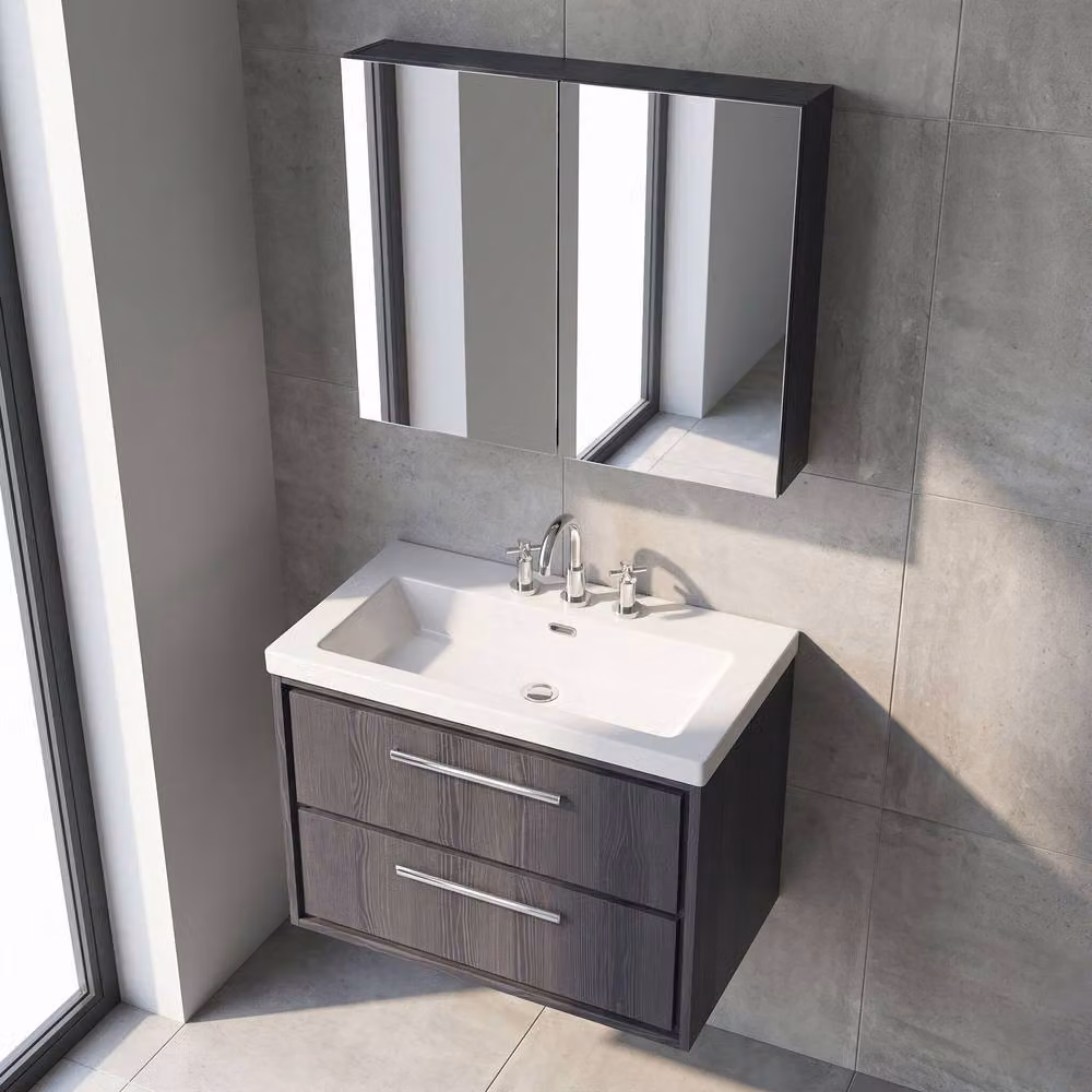 Balterley Longnor 2 Drawer Unit in Graphite Grey Woodgrain – 2
