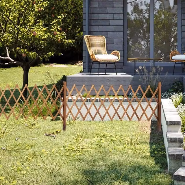 EONLION Large Expandable Woven Wooden Garden Wall Fence Panel, Brown, Width: 100 cm – 1
