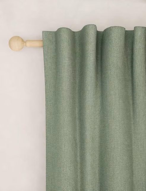 M&S Sage Green Brushed Multiway Blackout Curtains