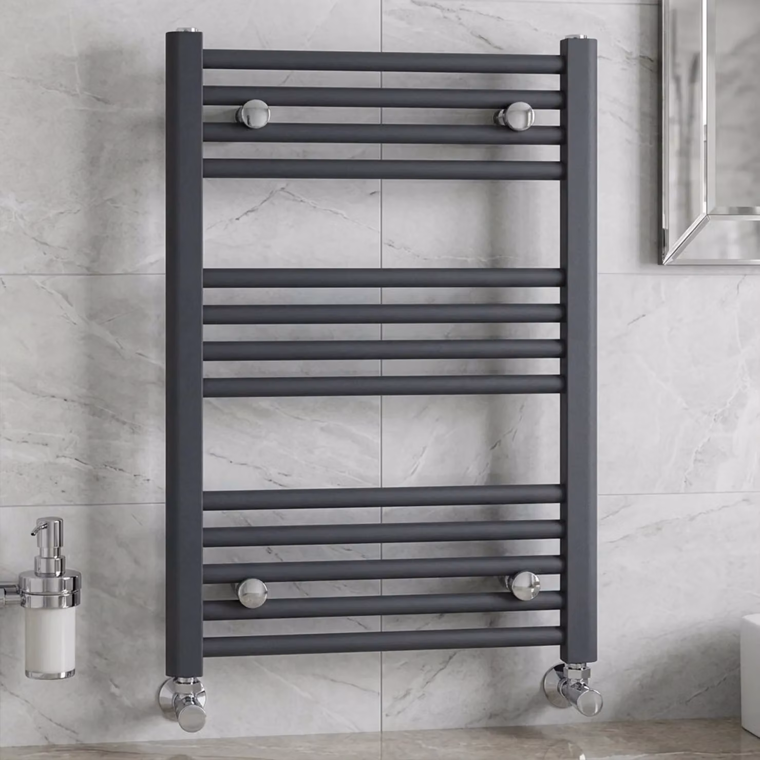 Balterley Anthracite Vertical Towel Rail Radiator, W: 50 cm, H: 70 cm – 5