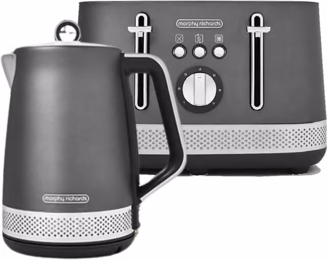 Morphy Richards Illumination Kettle and Toaster Set in Grey Stainless Steel