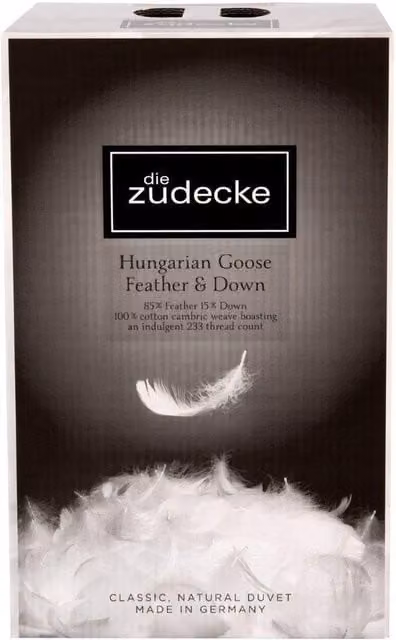die zudecke Hungarian Goose Feather & Down 9tog Duvet in White, Double – 1