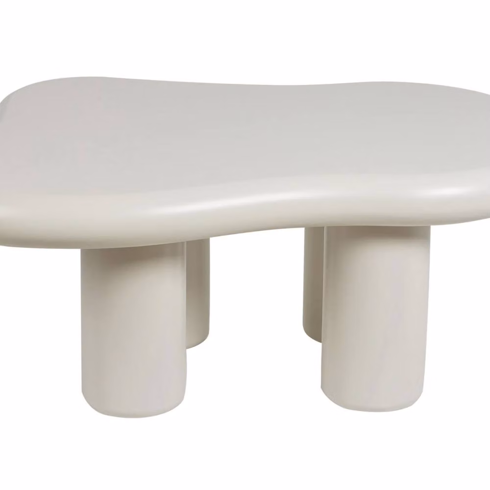 Wyld and Coco White Oval Coffee Table W/D/H: 100 x 70 x 40 cm – 2