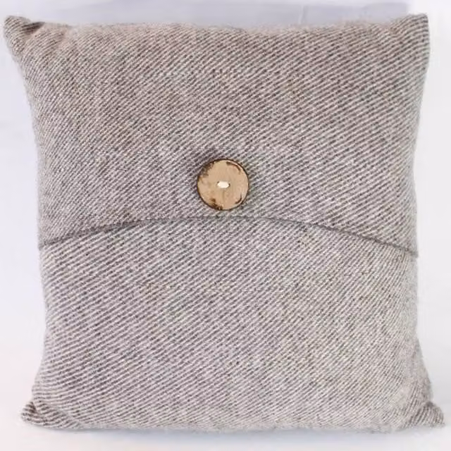 Romney Marsh Wools Fostum Grey Soft Wool Square Cushion, W/D/H: 40 x 40 x 40 cm