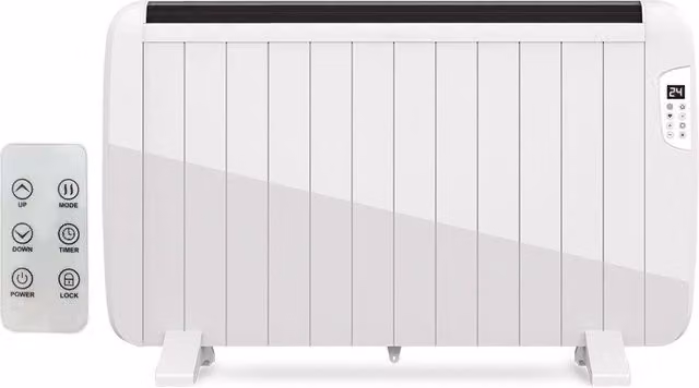 ENER-J 2000W Smart WiFi Electric Radiator Heater, White Aluminium Convector Panel, Wall Mounted, Depth: 5 cm, Height: 60 cm, Width: 58.5 cm – 1