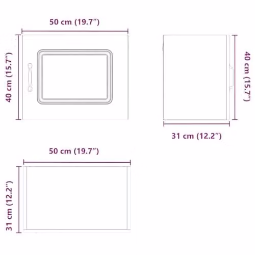 vidaXL Kalmar Dishwasher Panel in Black, W/D/H: 50 x 31 x 40 cm – 1