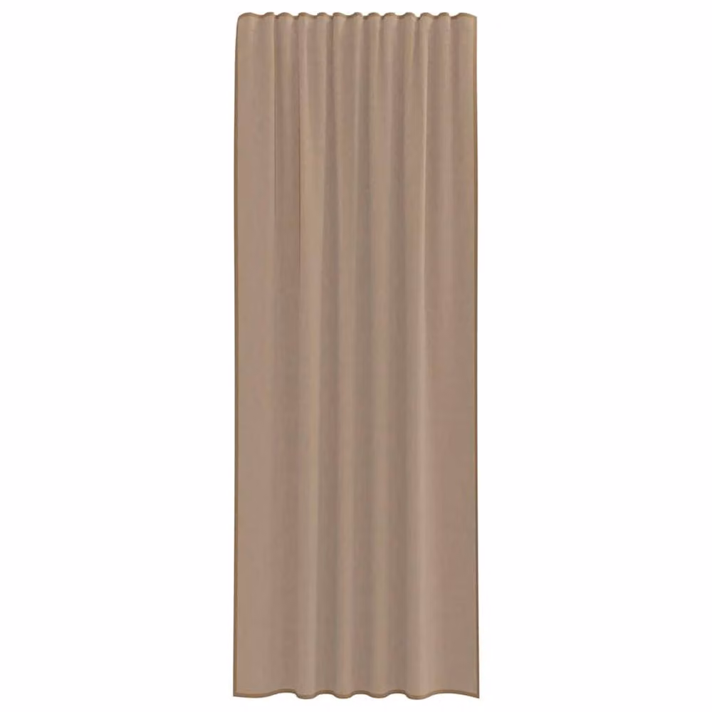 Berkfield Home Plain Voile Curtains with Rod Pockets, 2 Pack, Light Brown – 3