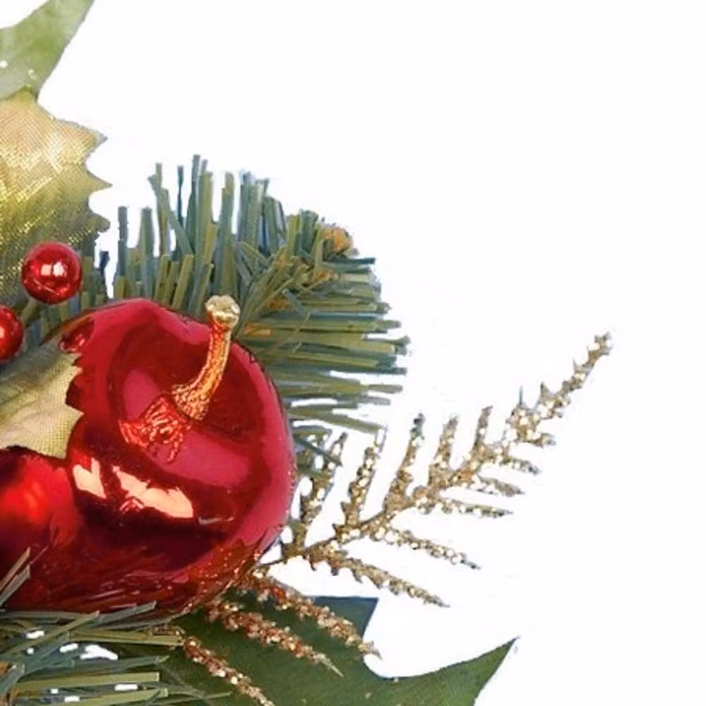 Premier Holly, Apple and Flower Plastic Christmas Decoration in Green and Red – 2