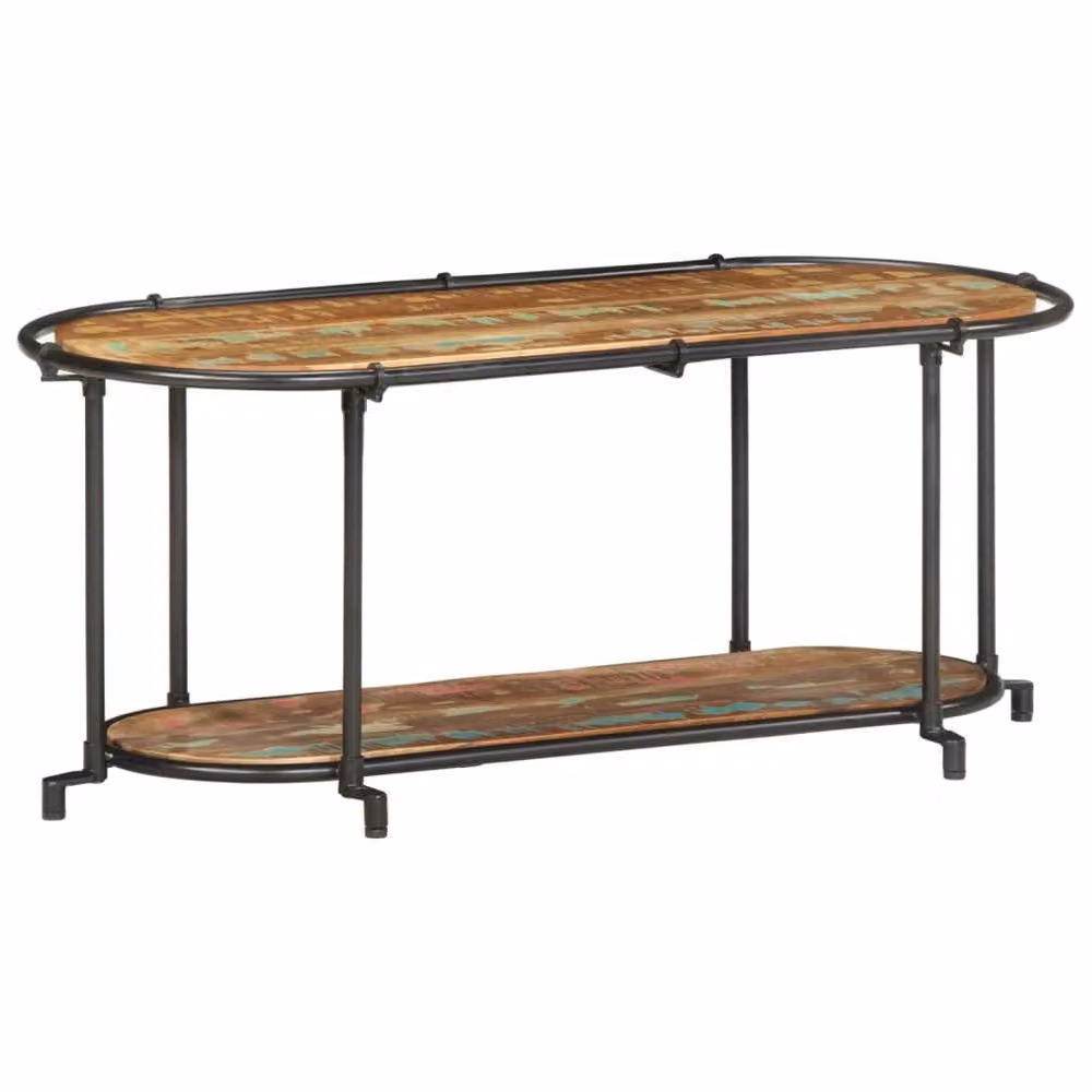 Berkfield Home Industrial TV Cabinet in Brown Reclaimed Solid Wood and Metal, W/D/H: 100 x 42 x 40 cm – 2